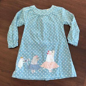 Baby Boden Play Dress Blue with Polka Dots and Mice 6-12mos
